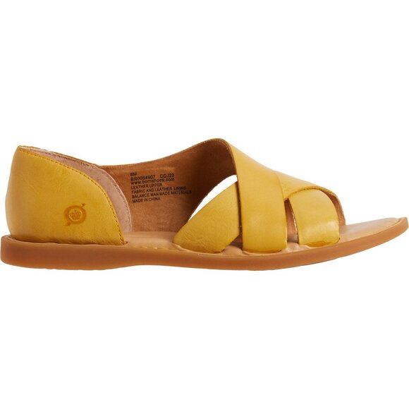 NEW Born Ithica Open-Toe Sandals - Leather For Women in Yellow 7252s7 - Picture 1 of 6